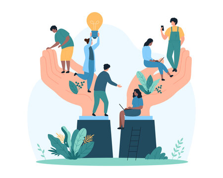 Abstract visualization of connected team wellbeing modules in a corporate setting